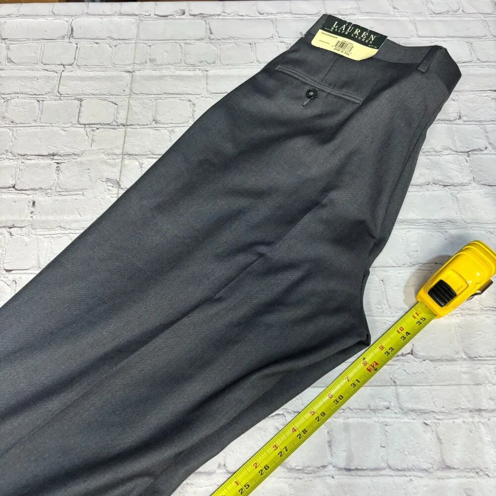 NWT Lauren Ralph Lauren Men Pleated Dress Pants 36x34 Light Gray D119 -27